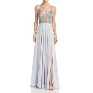 Aqua Womens Lavander-Silver Formal Dress